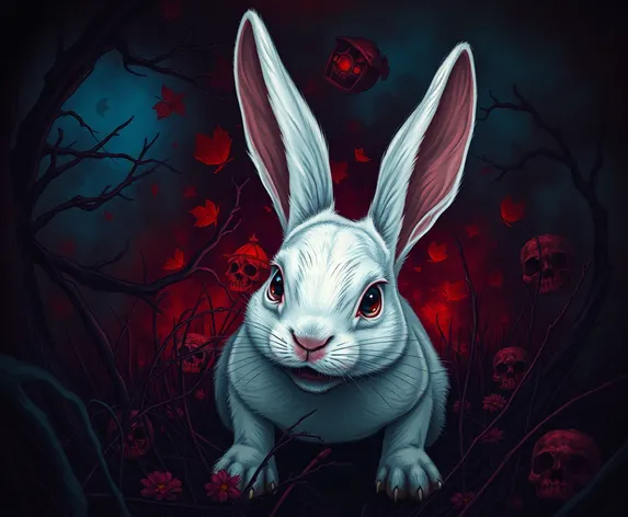 creepy white rabbit