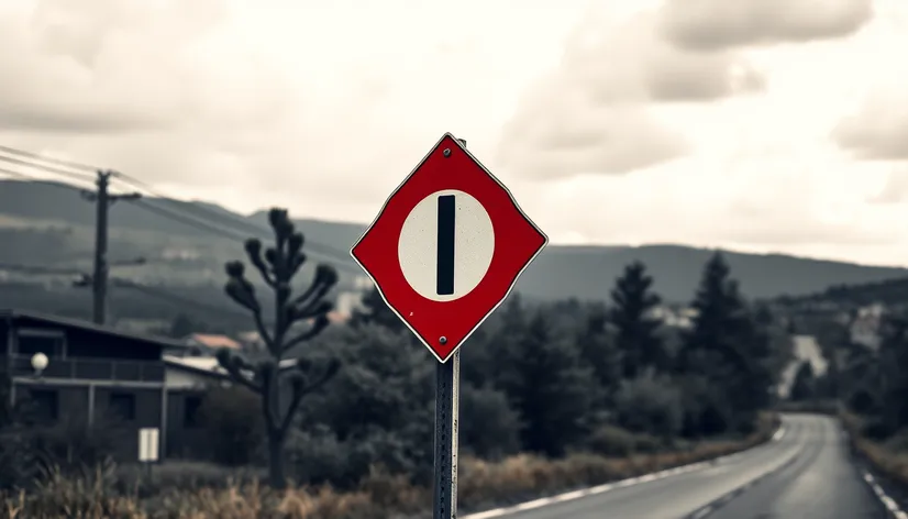 road narrows sign