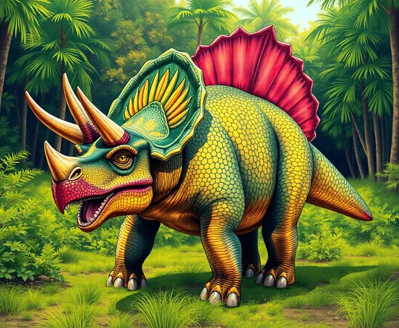 triceratops color page