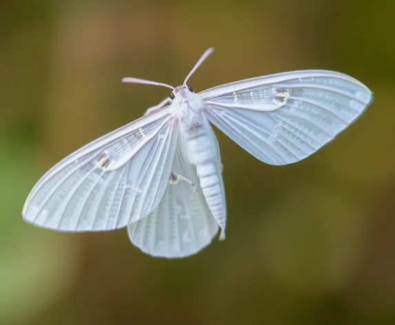 white fluffy moth