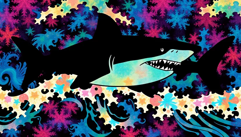 shark silhouette pattern