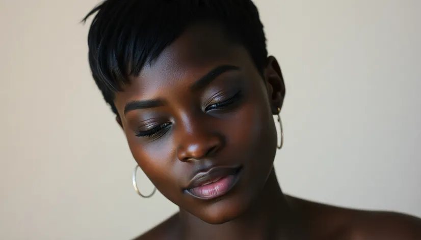 short hair ebony