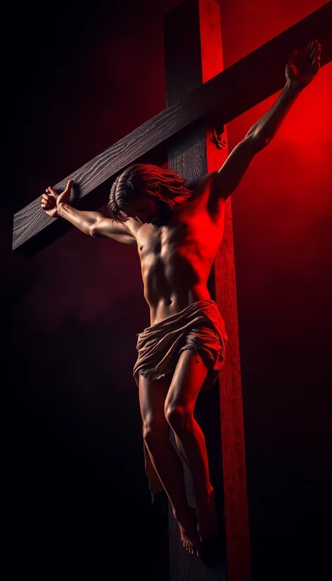 bloody jesus on cross