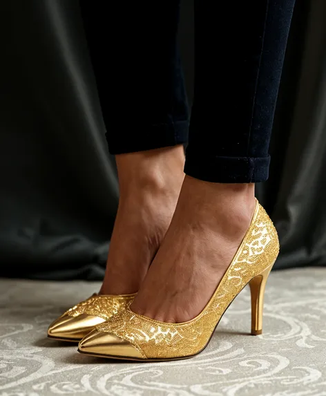 gold shoes for women