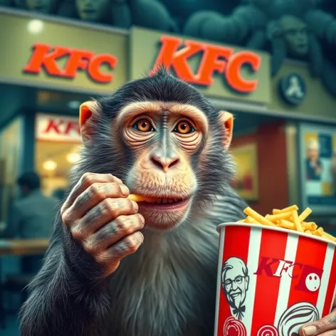 monkey eating kfc