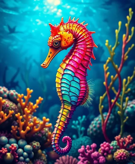 drawn seahorse