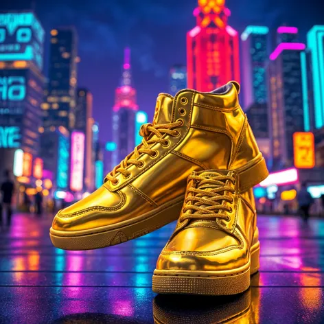 gold sneakers