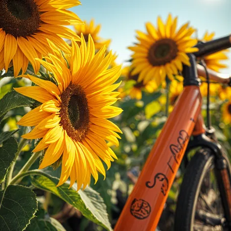 Bike gear sunflowers