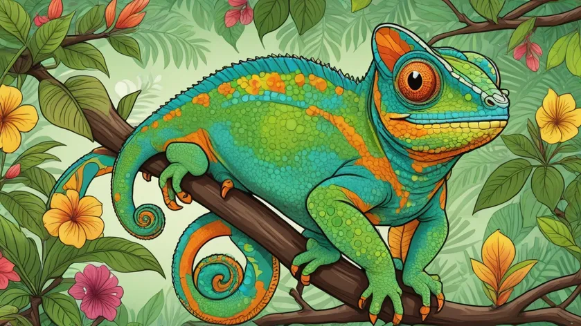 cartoon chameleon