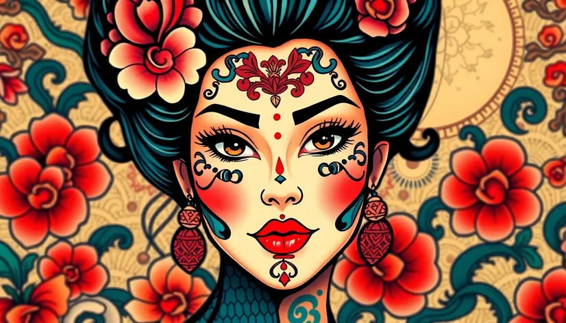 tattoo face lady