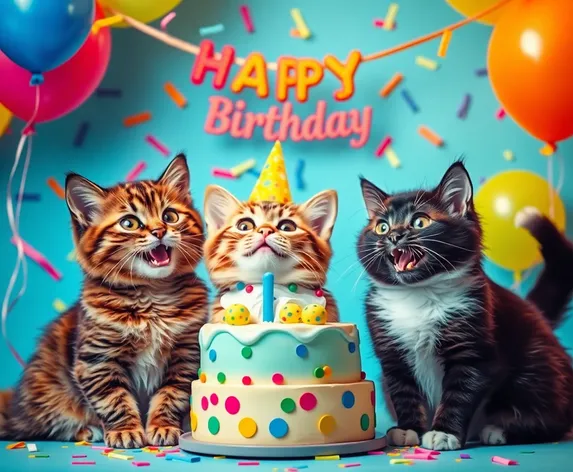 happy birthday images cats