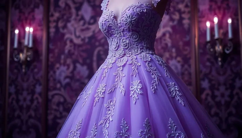 purple wedding dress