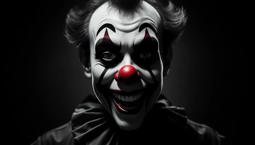 black and white clown