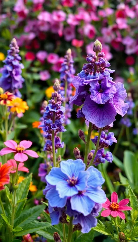 blue and purple flowers