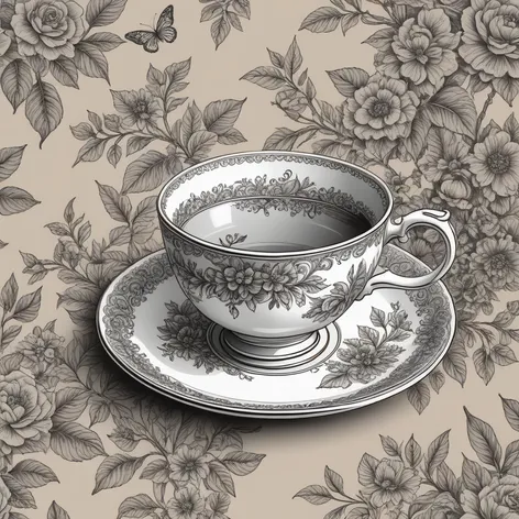 tea cup drawing