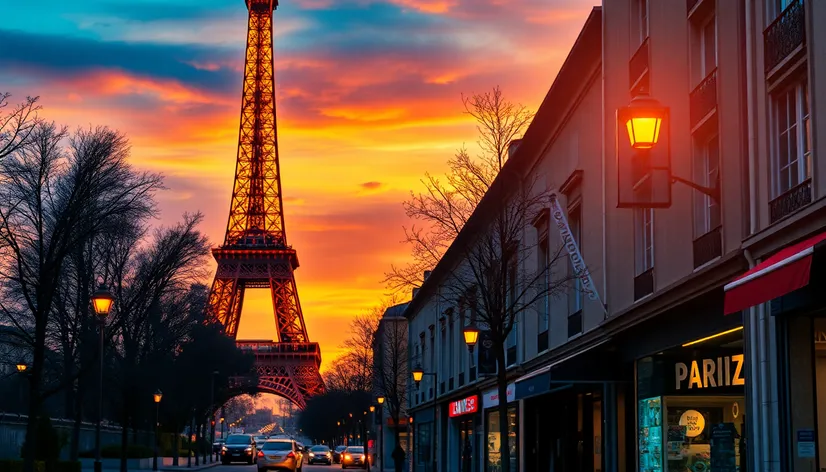 sunset in paris