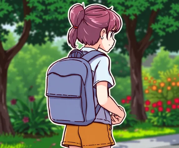 transparent girl backpack clipart