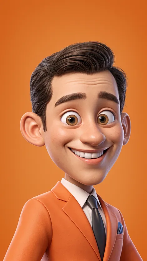 Happy, orange suit employee