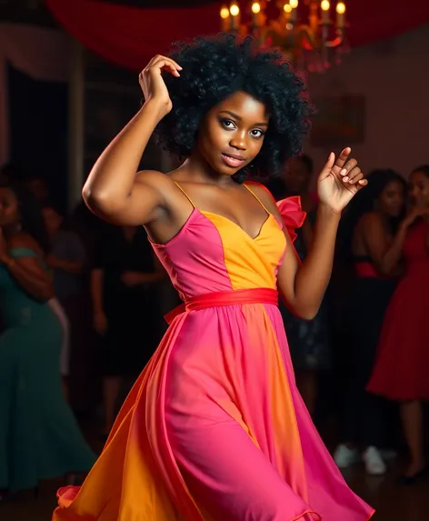 black teen in dress