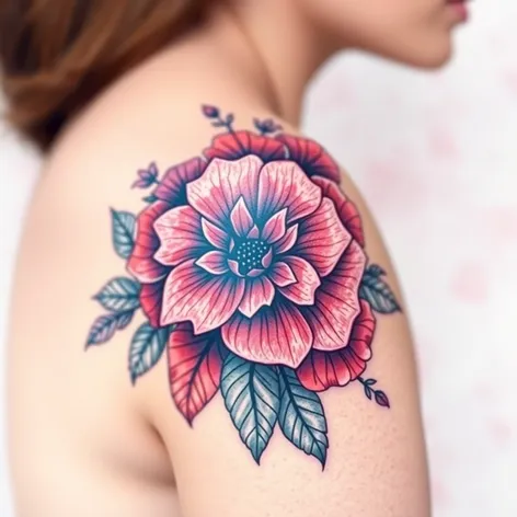 floral shoulder tattoo