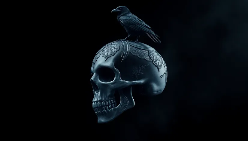 raven and skull