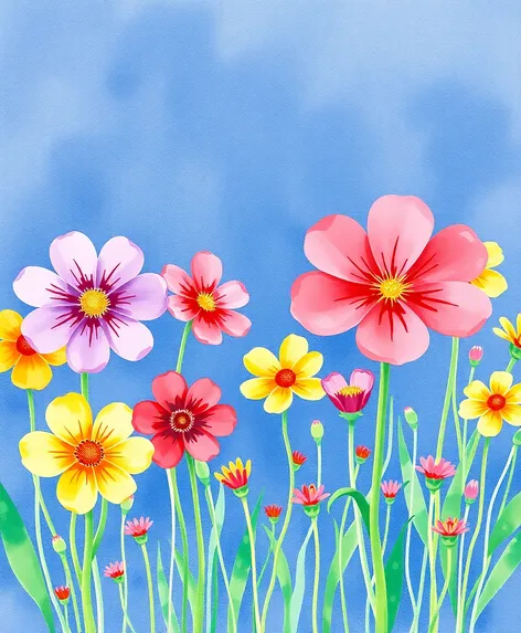 wild flowers coloring page