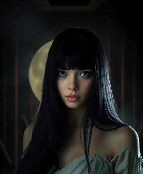 woman long black hair