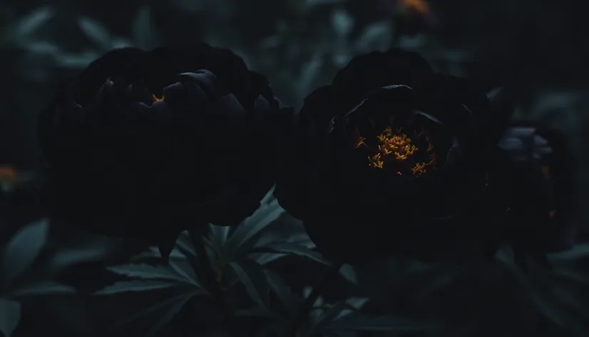 black peonies