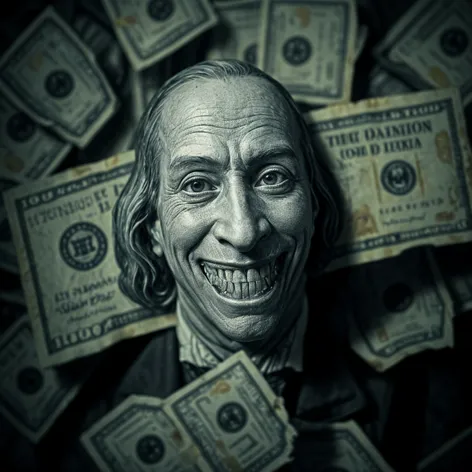 evil smiling benjamin franklin