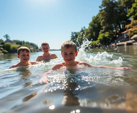 swimmer boys river