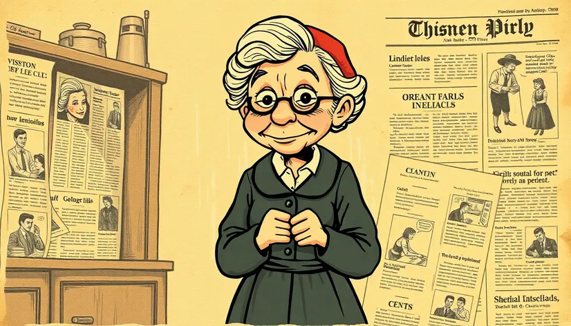 old lady cartoon newspaper