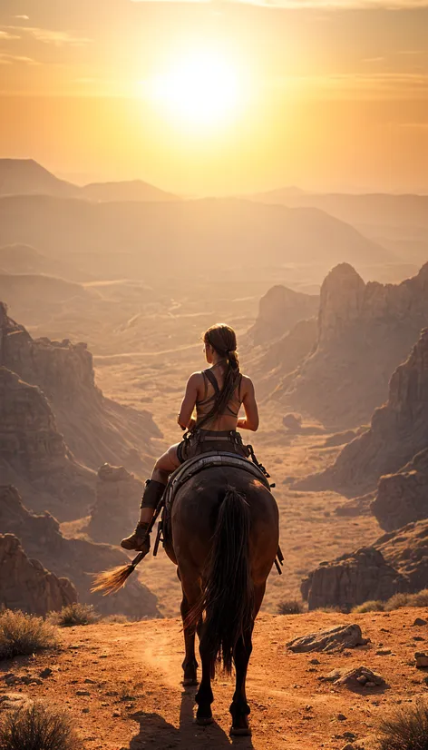 lara croft and horse