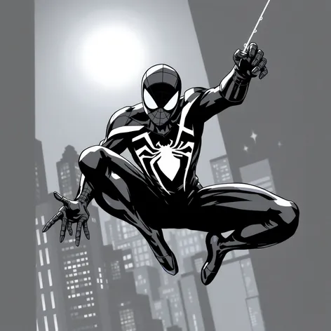 black and white spider-man