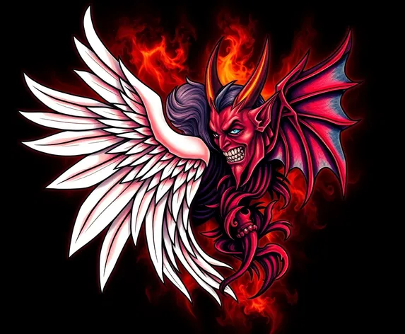 angel or devil tattoo