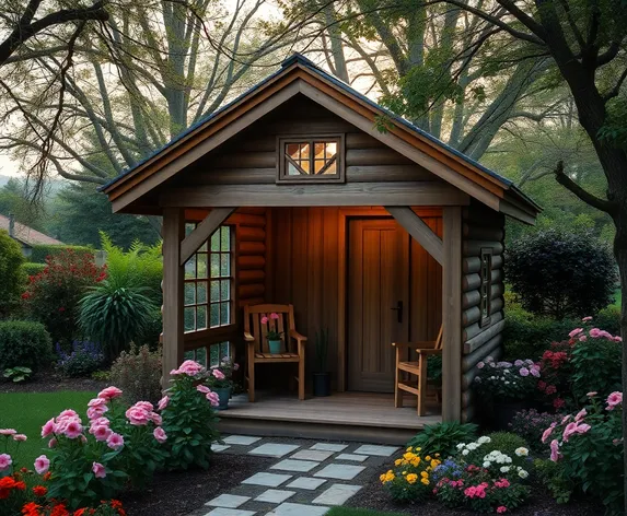 wooden hut in the