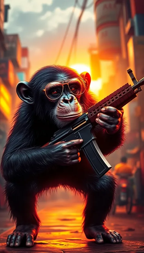 chimpanzee with ak47