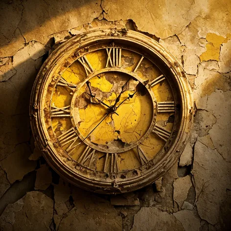 Roman yellow wall clock