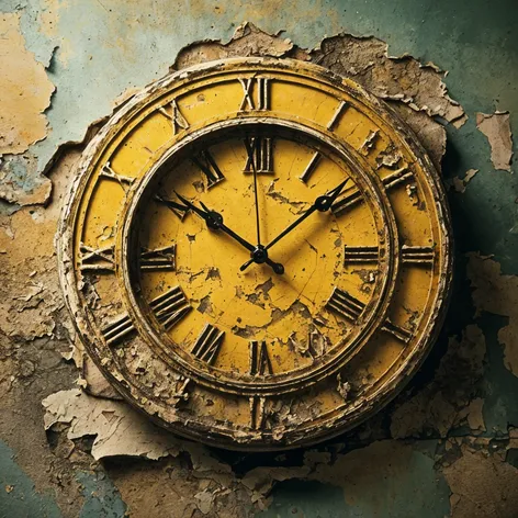 Roman yellow wall clock