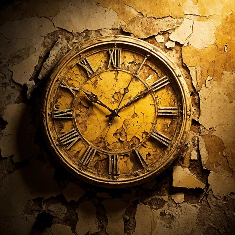 Roman yellow wall clock