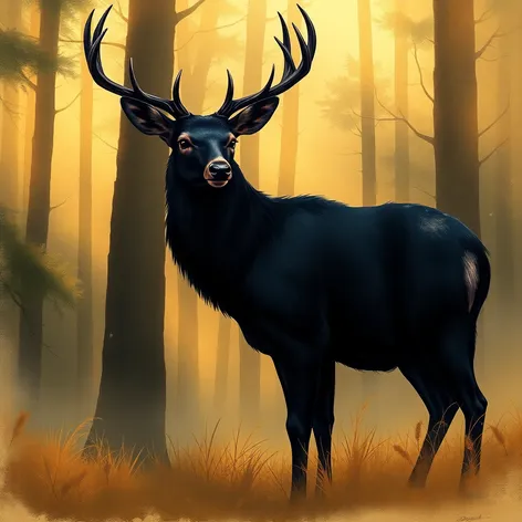 blac deer drawing