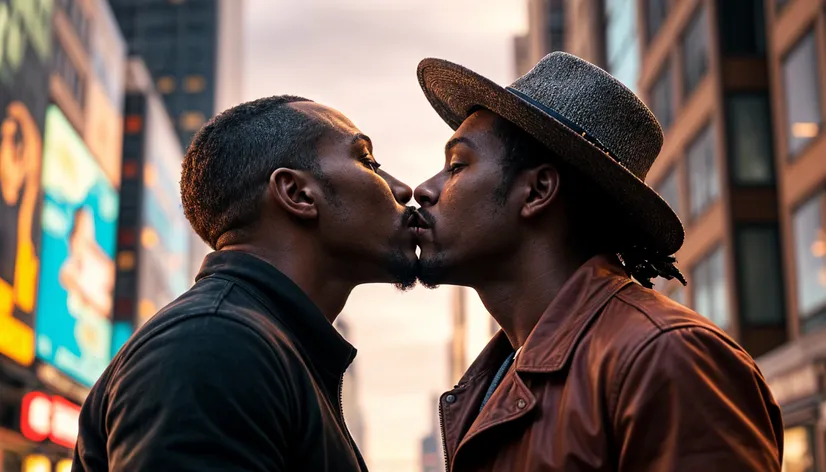 two black guys kissing