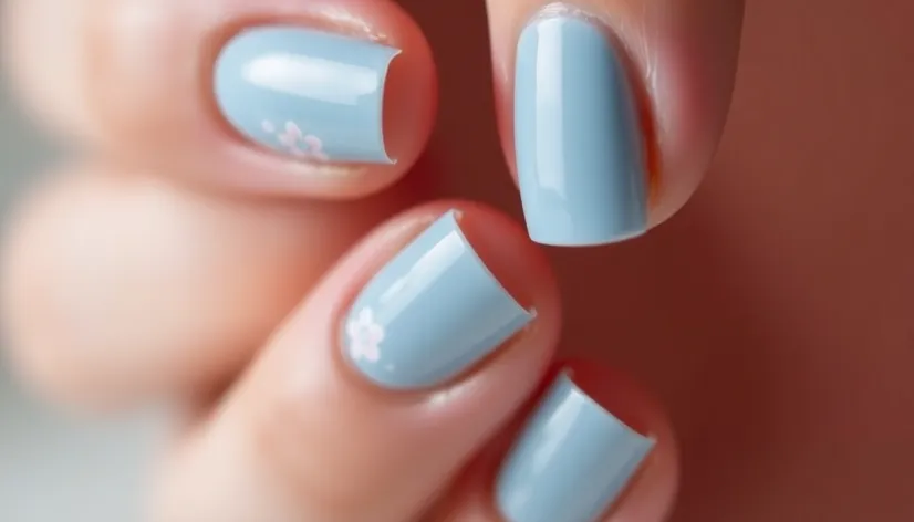 blue french manicure