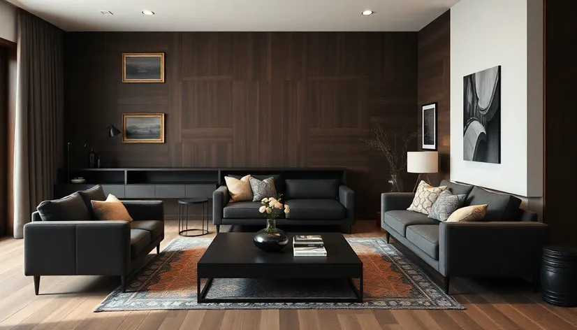 living room with black