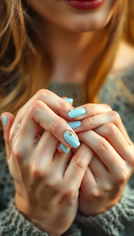 light blue nail varnish