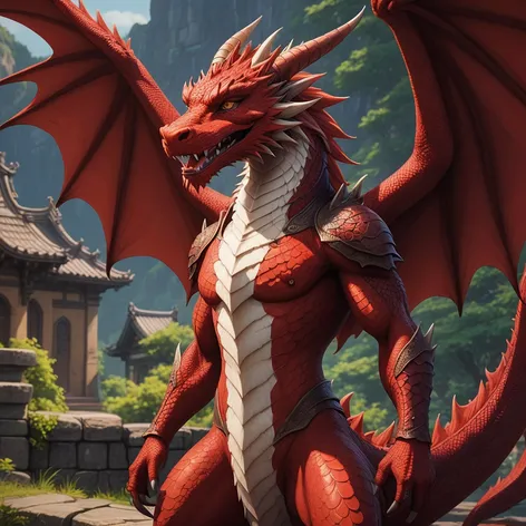 Dragon in red color