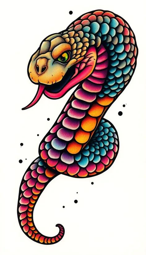 trad tattoo snake