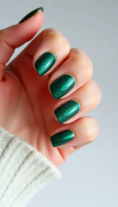 emerald green nails