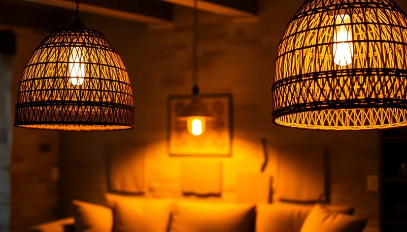 wicker lamp shades