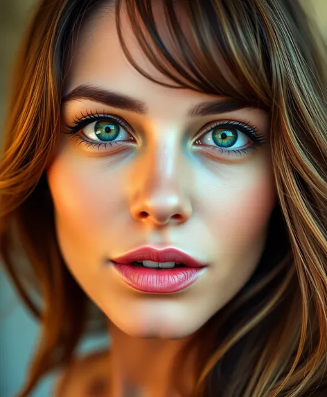 beautiful woman green eyes