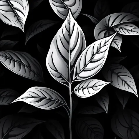 leaf clipart black and